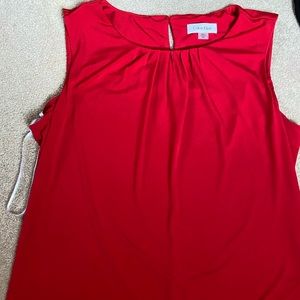 Calvin Klein Red Sleeveless Blouse